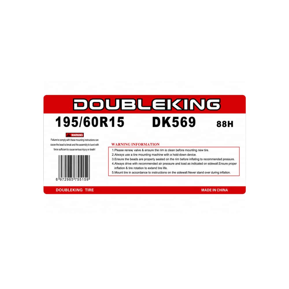 Neumático -goma- para carro 195 / 60 R15 Double King DK569 - Miniatura 3
