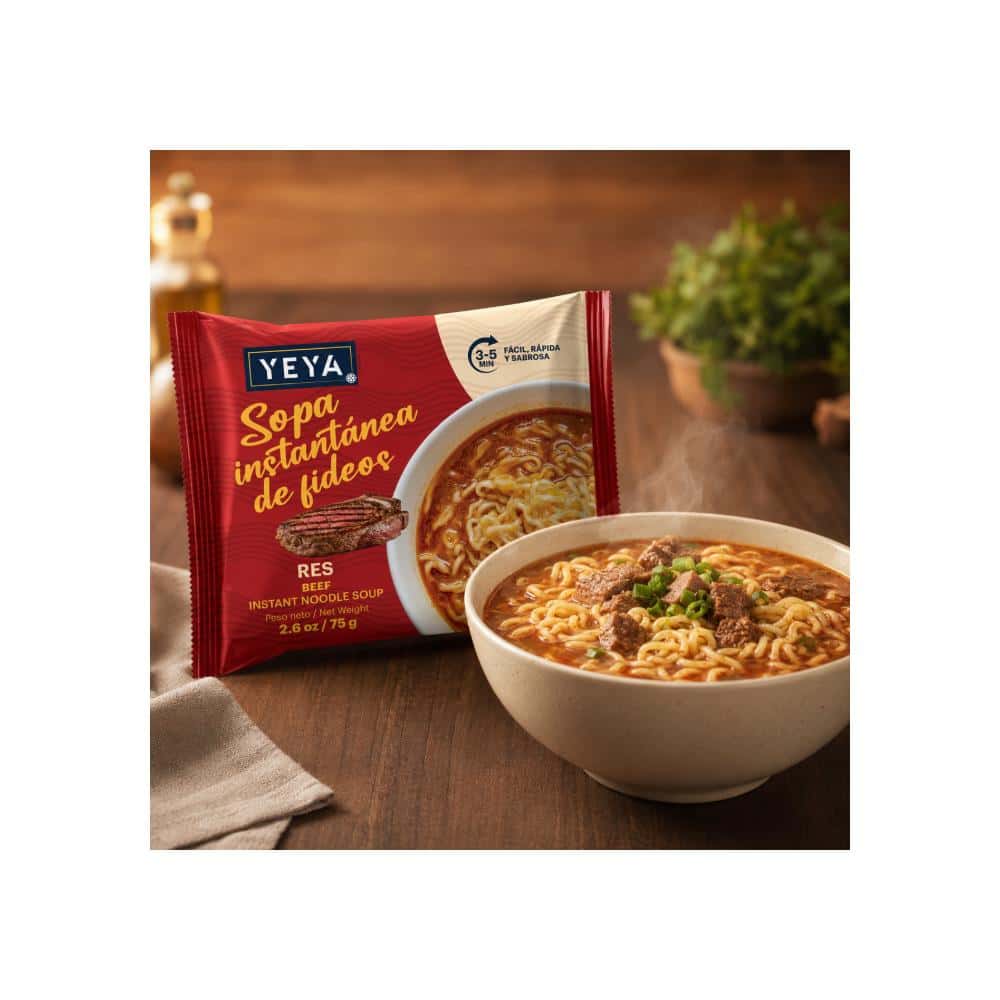 Sopa instantánea de fideos con sabor a res YEYA (75 g / 2.6 oz) - Miniatura 4