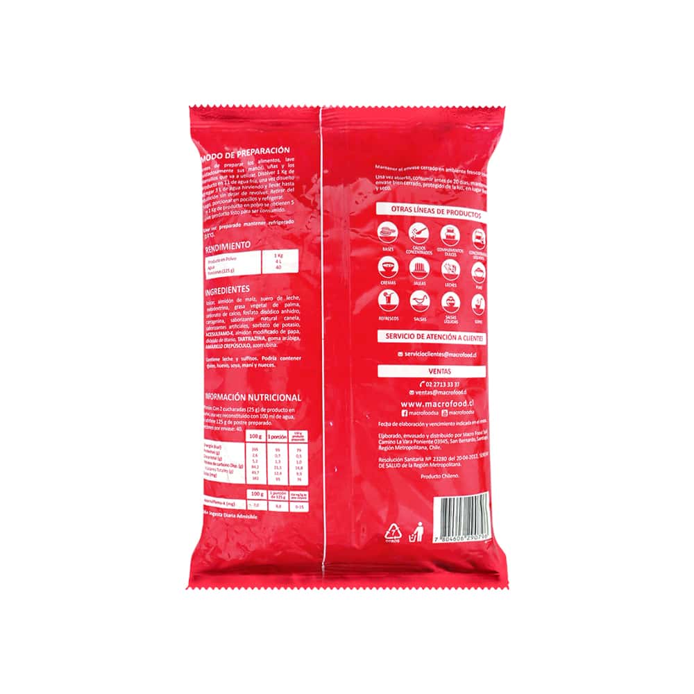 Leche nevada Macro Food (1 kg / 2.2 lb) - Miniatura 2
