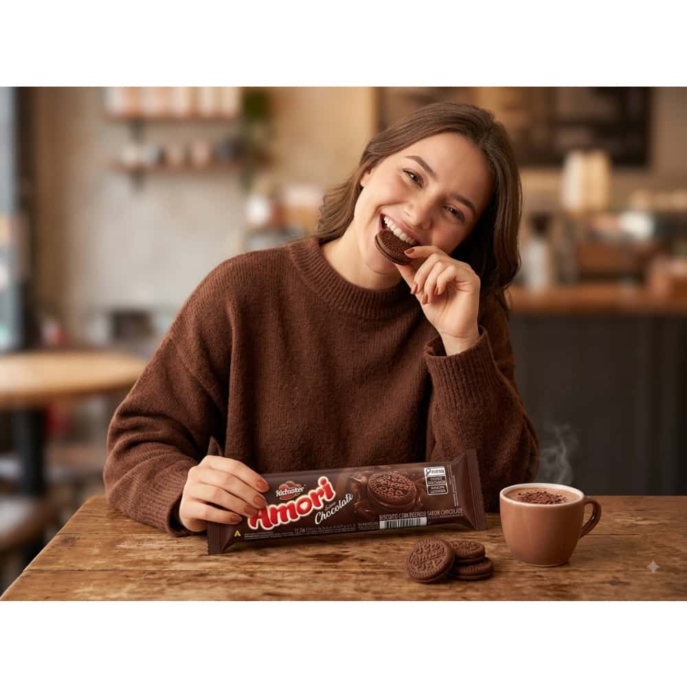 Galletas de chocolate con relleno sabor chocolate Amori Richester (71 g / 2.5 oz) - Miniatura 5