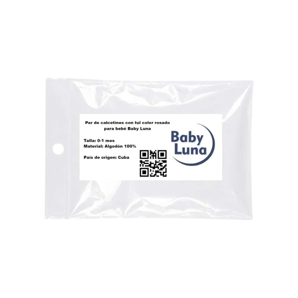 Par de calcetines con tul color rosado para bebé Baby Luna (Talla 0-1 mes) - Miniatura 3