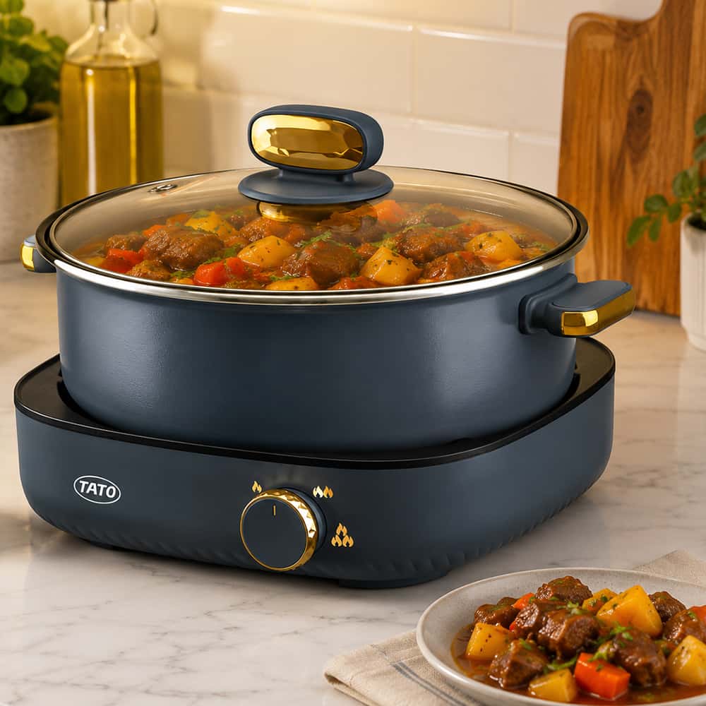 Olla eléctrica multiuso 4 L TATO TMC4L + Sandwichera eléctrica antiadherente de color negro TATO H103 - Miniatura 2