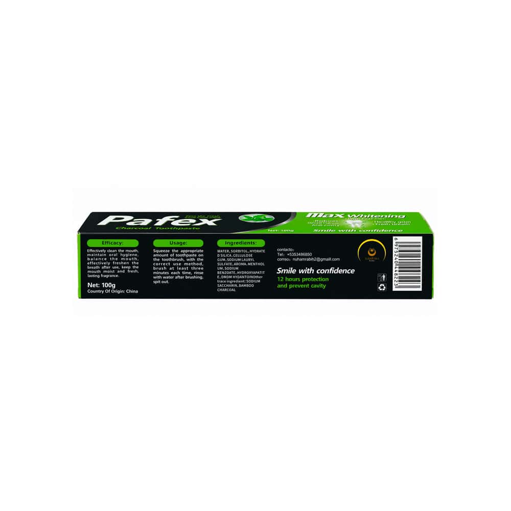 Pasta dental con carbón sabor a menta Pafex (100 g / 3.52 oz) - Miniatura 3