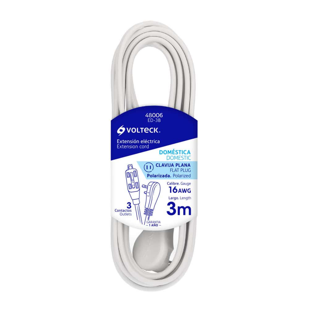 Extensión eléctrica de 3m Volteck 48006 - Miniatura 1