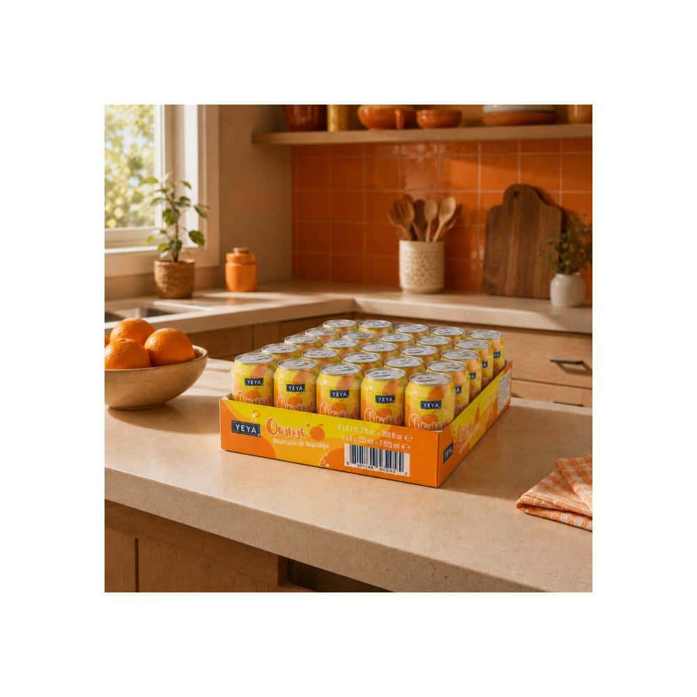 Caja de Refresco gaseado de naranja YEYA (24 x 330 ml) - Miniatura 4