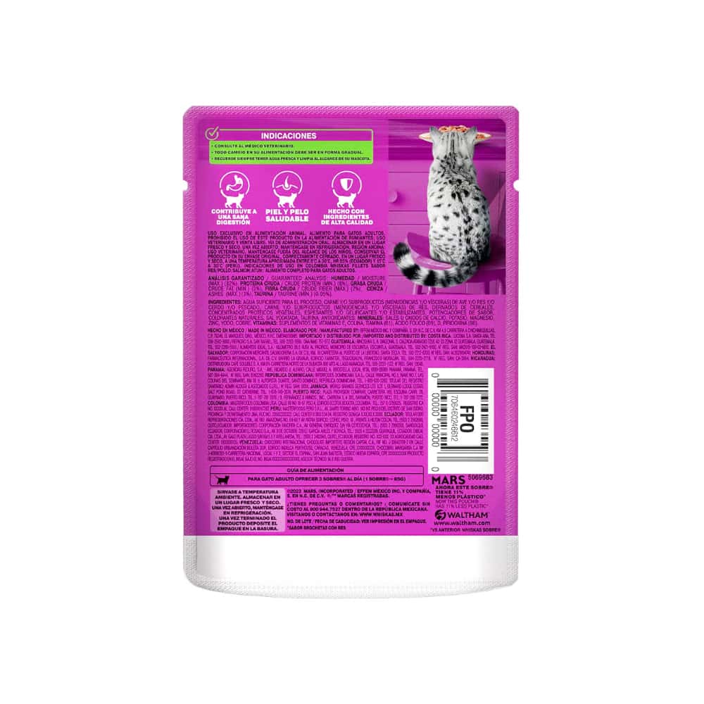 Comida para gatos adultos de brochetas con res Whiskas (85 g / 2.99 oz) - Miniatura 4