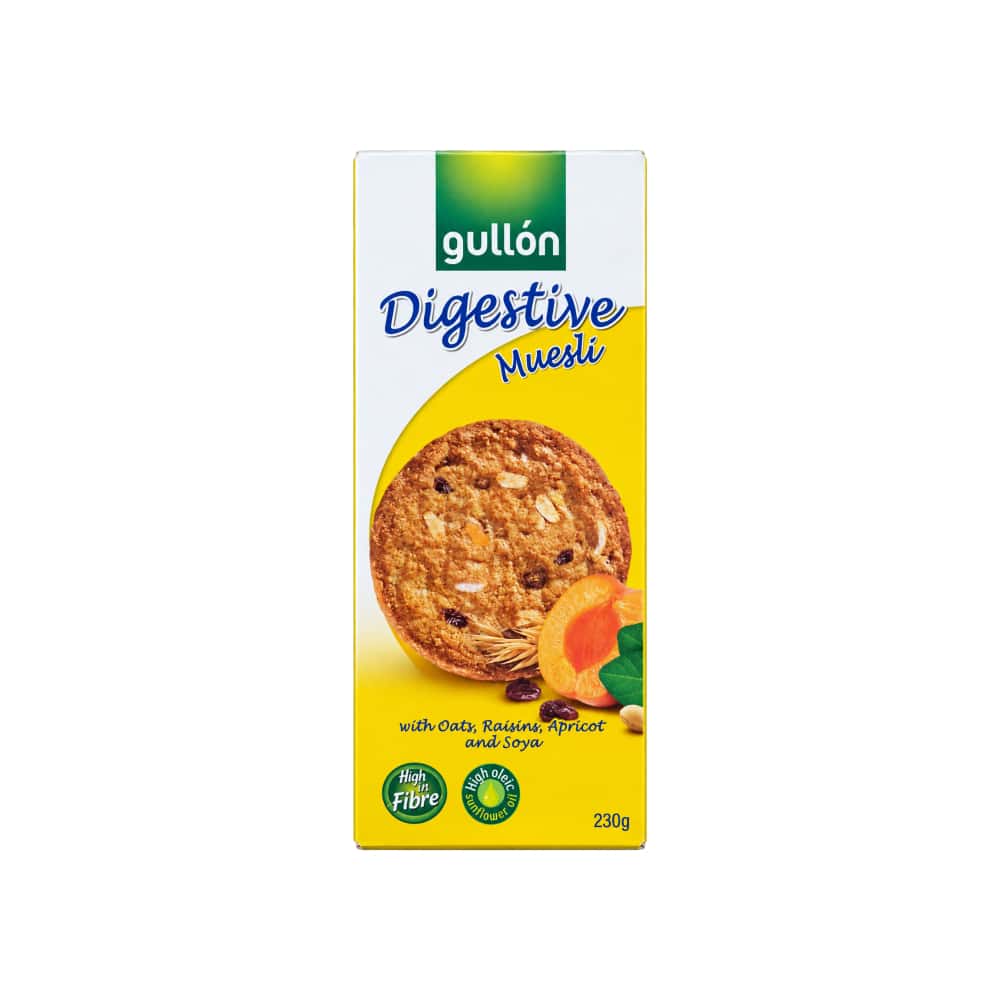Galletas digestivas con avena, soja caramelizada, pasas y albaricoque Gullón (230 g / 8.11oz) - Miniatura 1
