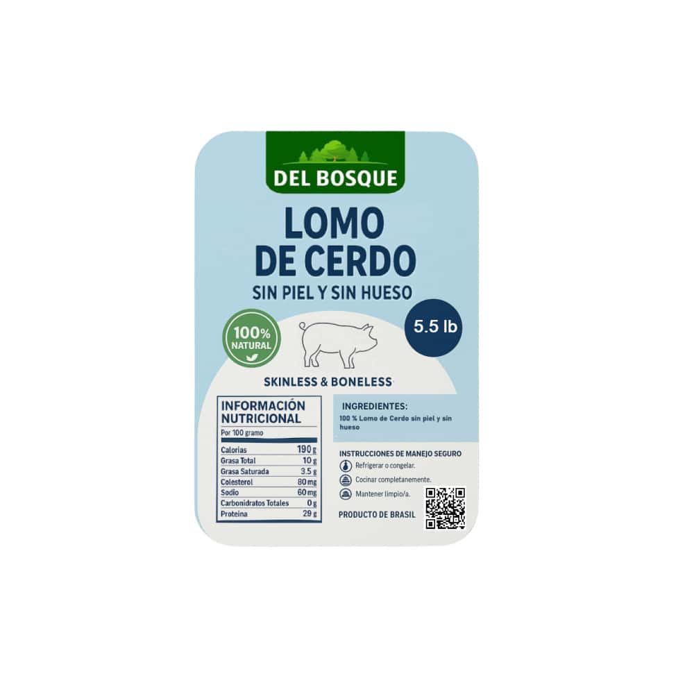 Lomo de cerdo sin piel y sin hueso Del Bosque (2.49 kg / 5.5 lb) - Miniatura 3