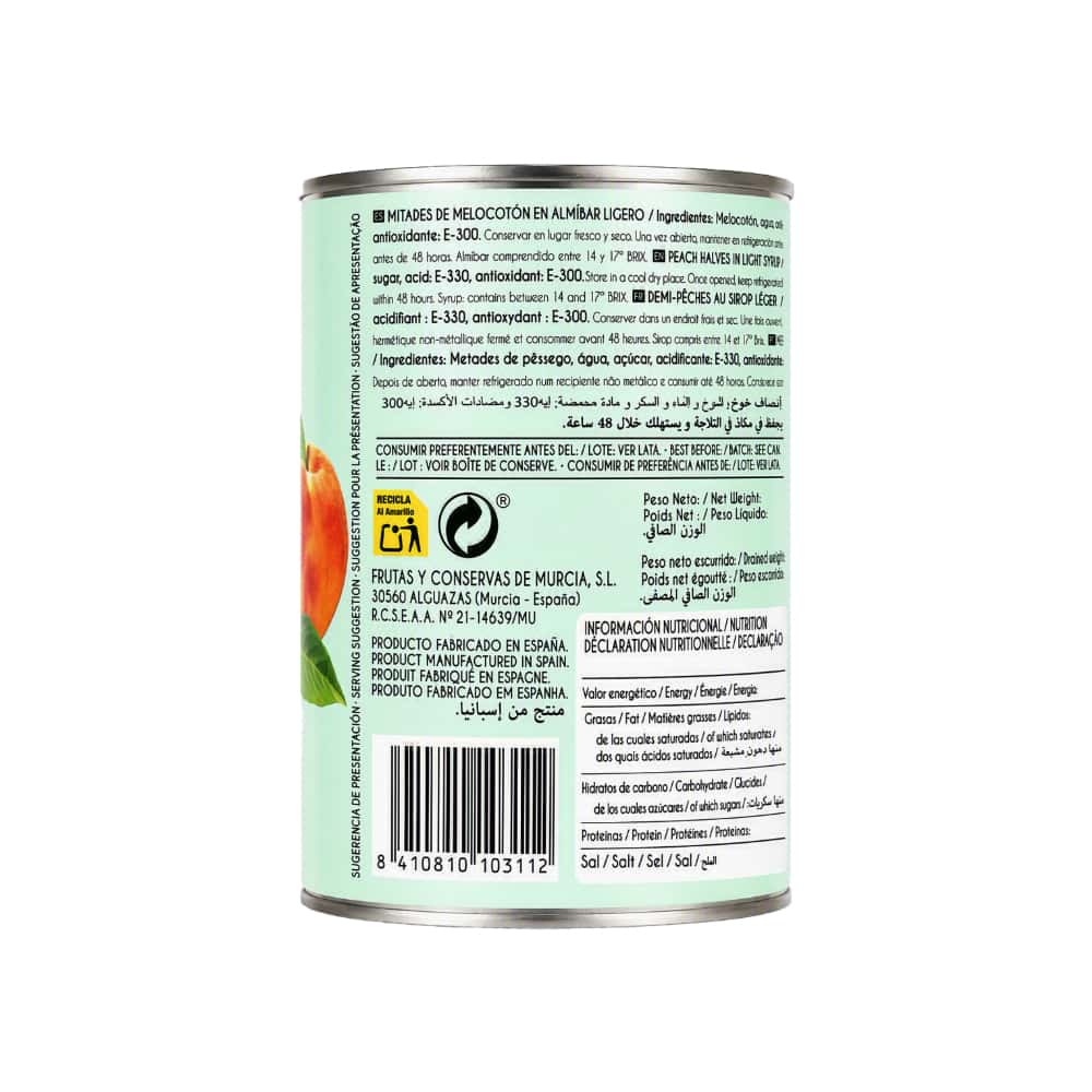 Mitades de melocotón en almíbar ligero Mocitos (420 g / 14.81 oz) - Miniatura 2