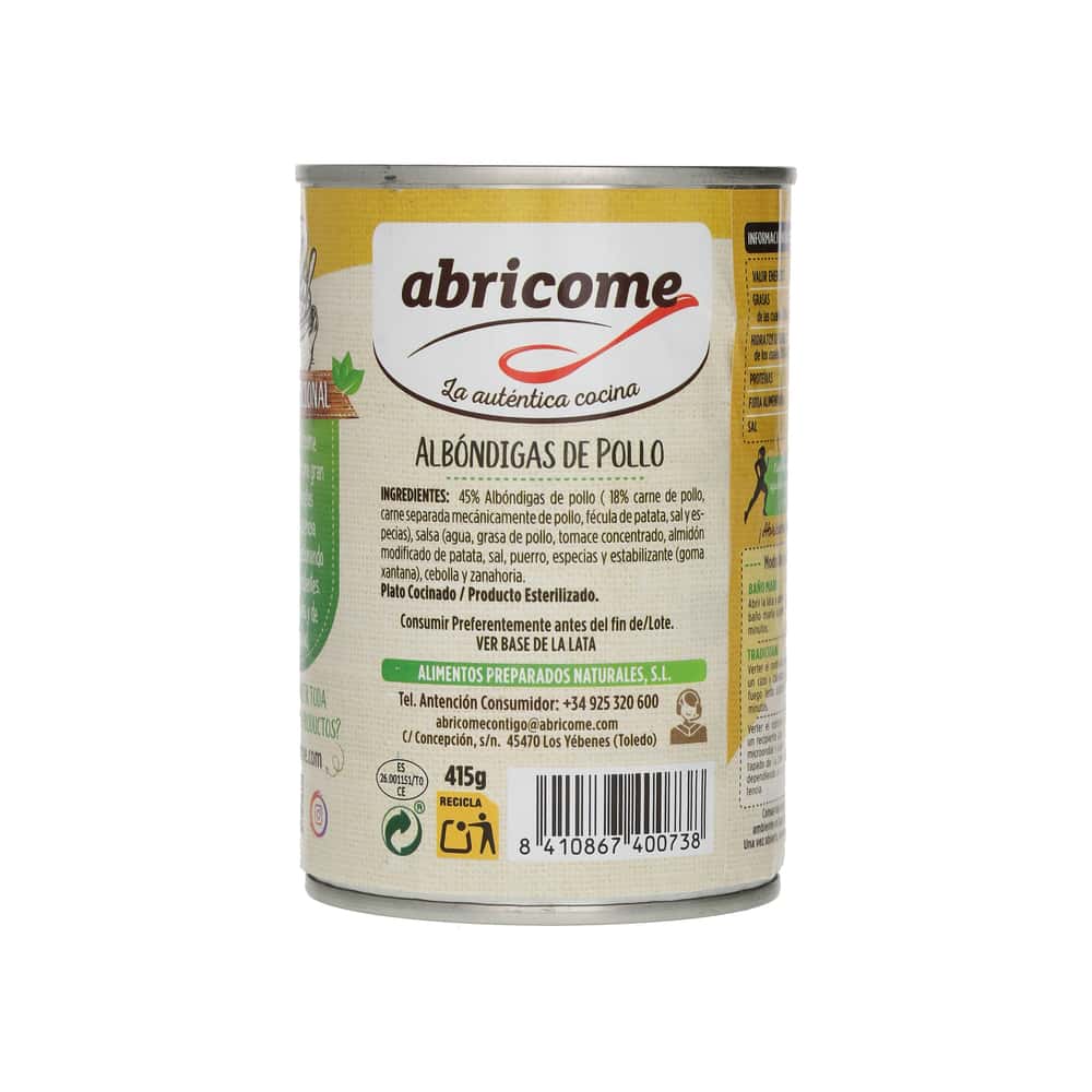 Albóndigas de pollo Abricome (415 g / 14.64 oz) - Miniatura 3