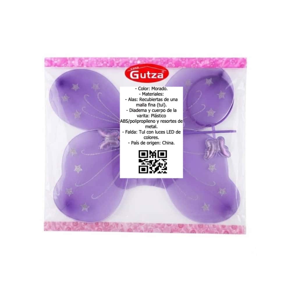Disfraz de mariposa morado Gutza - Miniatura 2