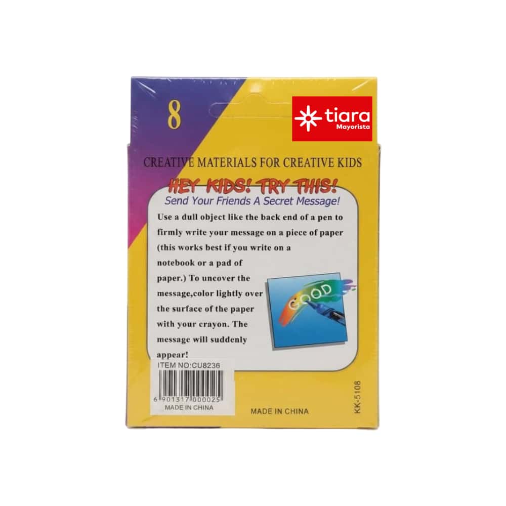 Juego de crayones -crayolas- de colores Tiara (8 U) - Miniatura 2