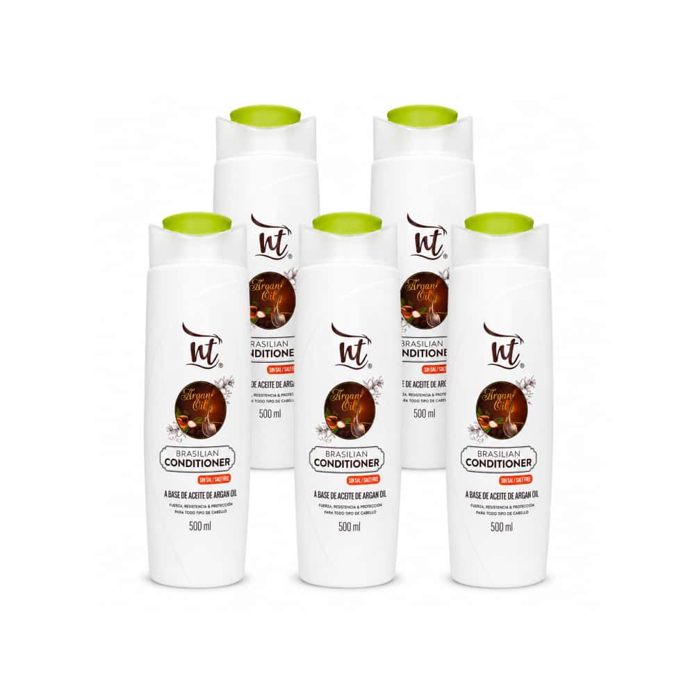 Acondicionador sin sal a base de aceite de argán Brazilian Wow NT (5 x 500 ml / 17.6 fl.oz) - Miniatura 1