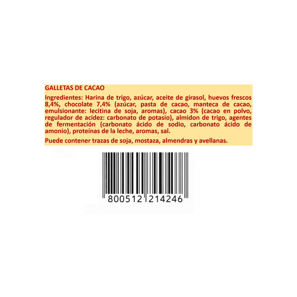Galletas de cacao con chispas de chocolate Ottimini Divella (400 g / 14.11 oz) - Miniatura 3
