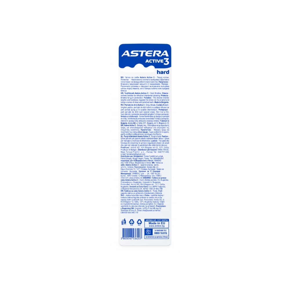Cepillo dental de cerdas duras Active 3 Hard Astera - Miniatura 2