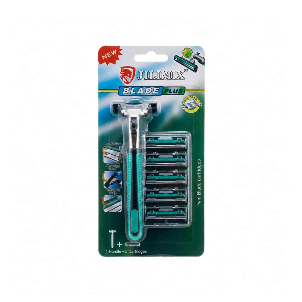 Máquina de afeitar 1 mango de maquinilla + 5 cabezales de repuesto JILIMIX Blade Plus - Miniatura 1