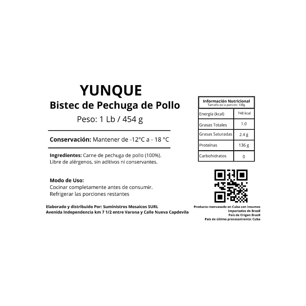 Bistec de pechuga de pollo Yunque (454 g / 1 lb) - Miniatura 3
