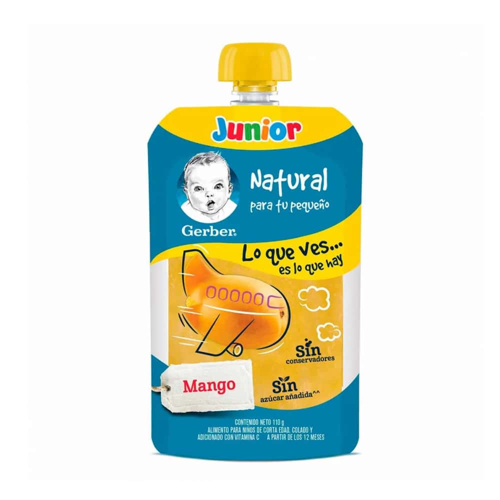 Comida papilla para bebés etapa 4 sabor mango Gerber Junior (110 g / 3.88 oz) - Miniatura 1