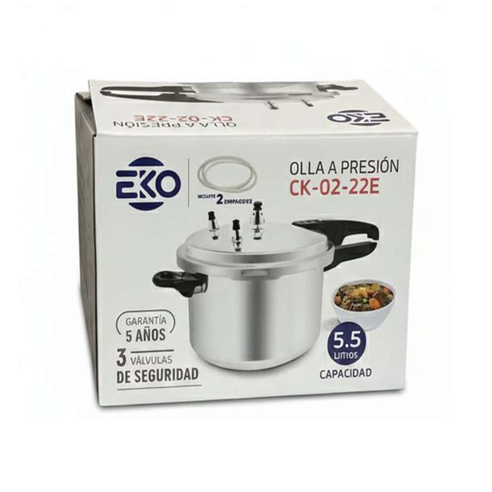 Olla de presion convencional aluminio 5.5 L CK-02-22E EKO - Miniatura 4