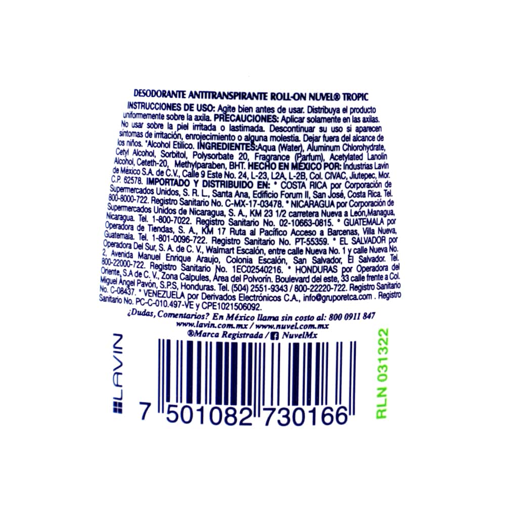 Desodorante antitranspirante para dama Tropic Nuvel (65 ml / 2.3 fl.oz) - Miniatura 6