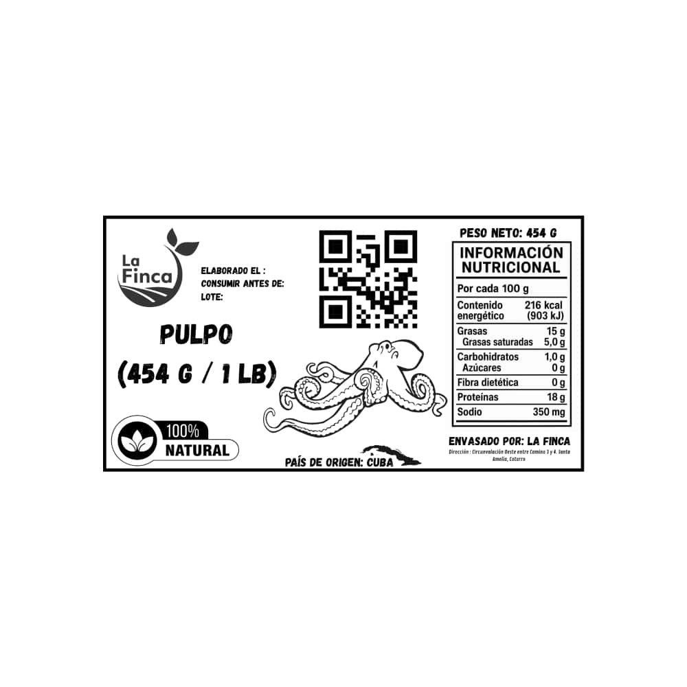 Pulpo entero La Finca (454 g / 1 lb) - Miniatura 3
