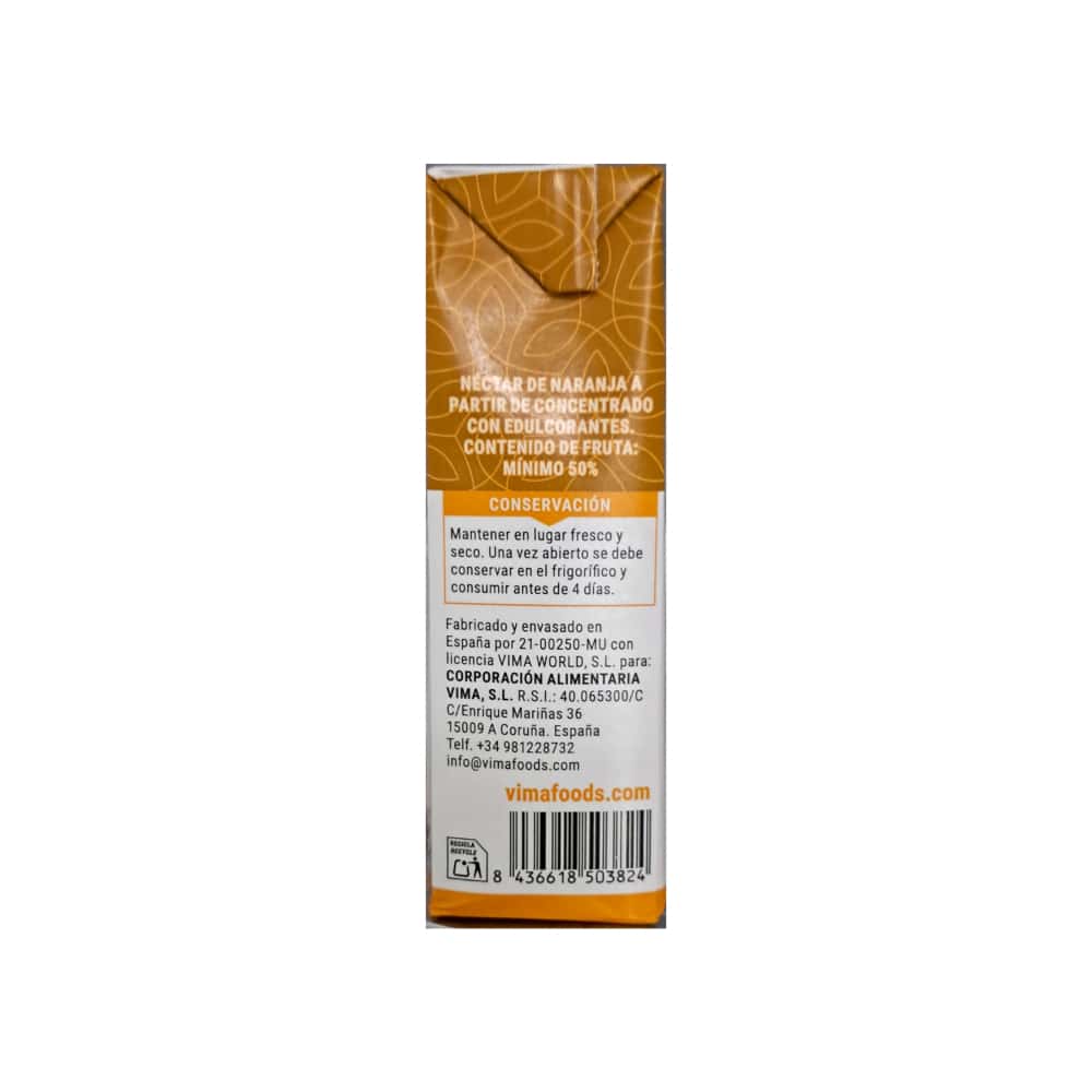 Néctar de naranja Vima Foods (6 x 200 ml) - Miniatura 2