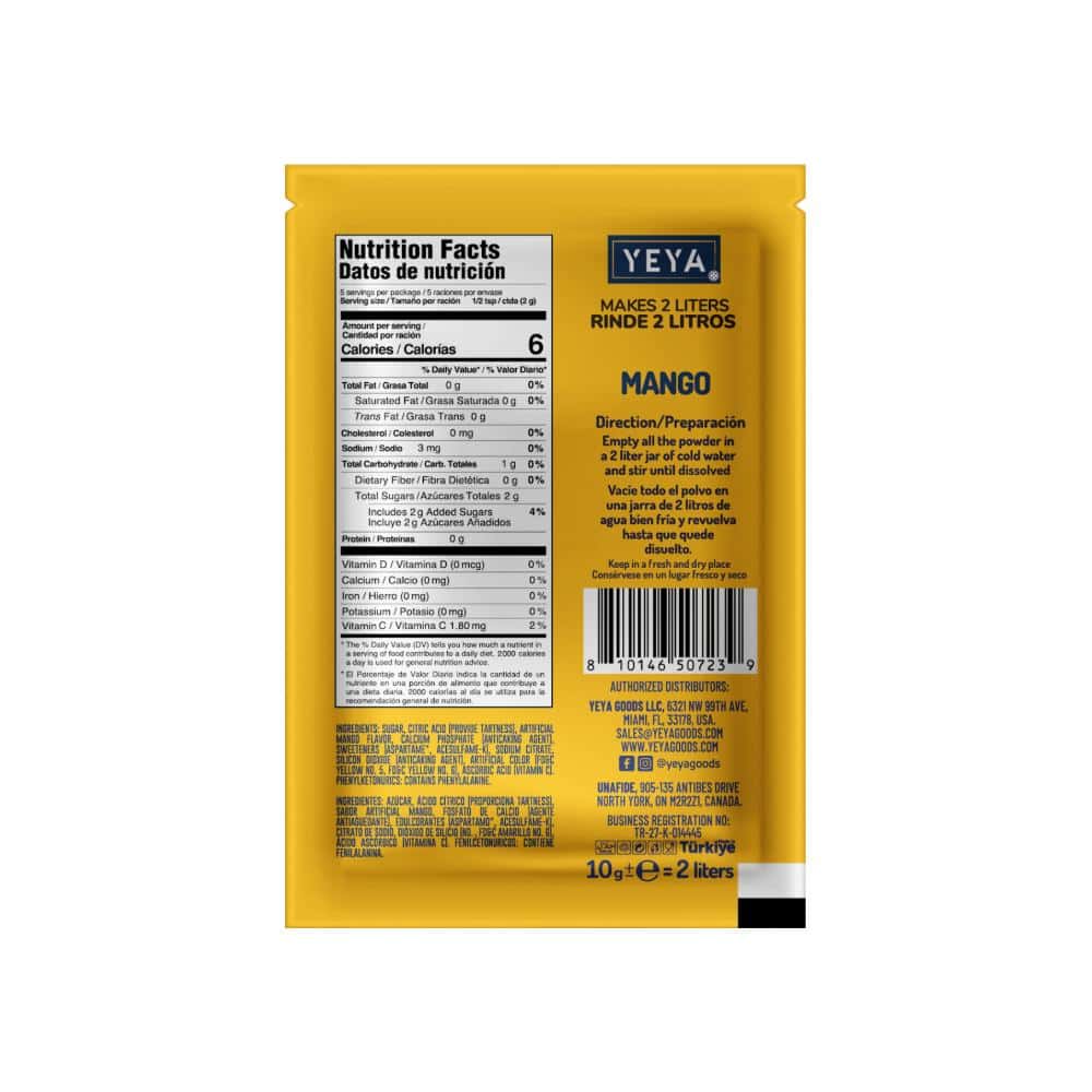 Refresco instantáneo sabor mango YEYA (10 g / 0.35 oz) - Miniatura 2