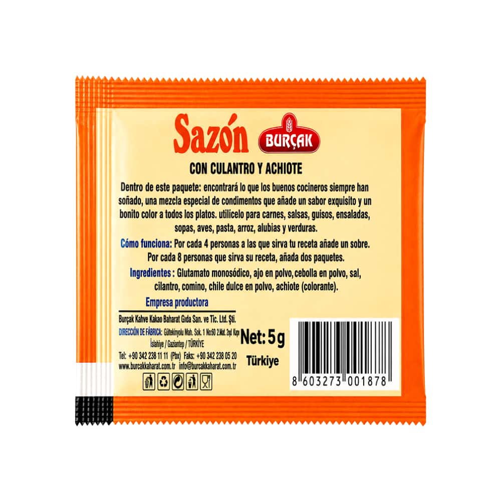 Sazón con cilantro y achiote Burçak (5g / 0.18 oz) - Miniatura 2
