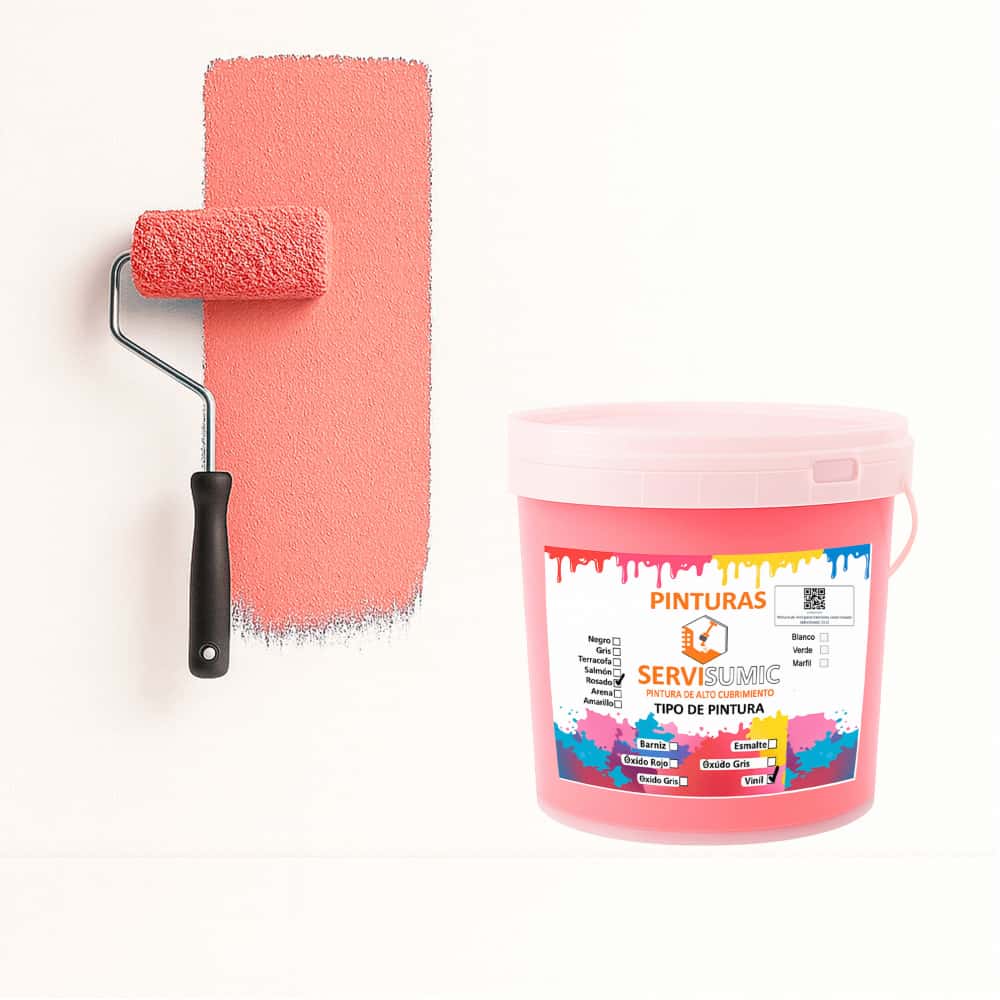Pintura de vinil para interiores color rosado SERVISUMIC (4 L) - Miniatura 2