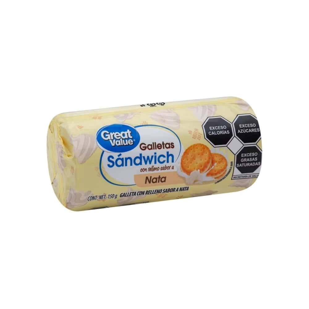 Galleta sándwich con relleno sabor a nata Great Value (150 g / 5.29 oz) - Miniatura 1