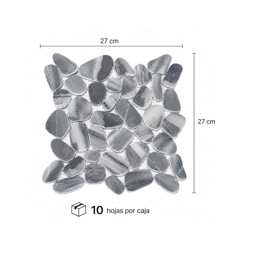 Caja de losas - Mosaico Nami Grey 27 x 27 cm – piedra natural Zeric (10 U) - Miniatura 4