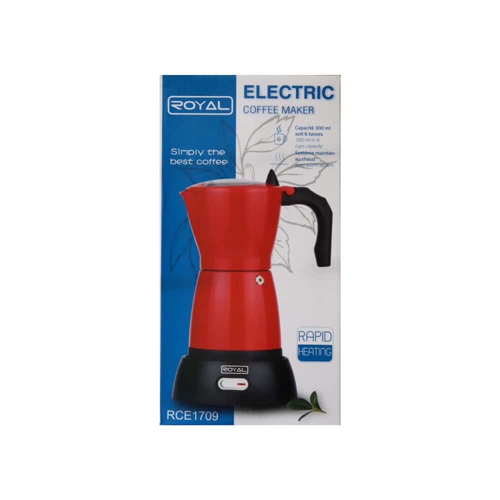 Cafetera eléctrica de 6 tazas color rojo Royal RCE1709 - Miniatura 3