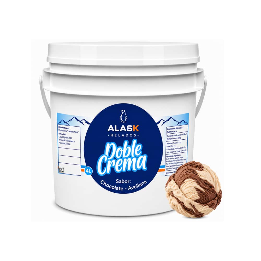 Helado doble crema sabor chocolate y avellana Alask (4 L) - Miniatura 1