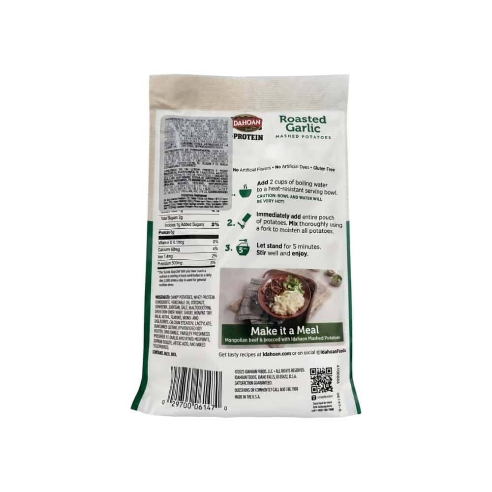 Puré de papas con ajo asado y proteína Idahoan (131 g / 4.6 oz) - Miniatura 4