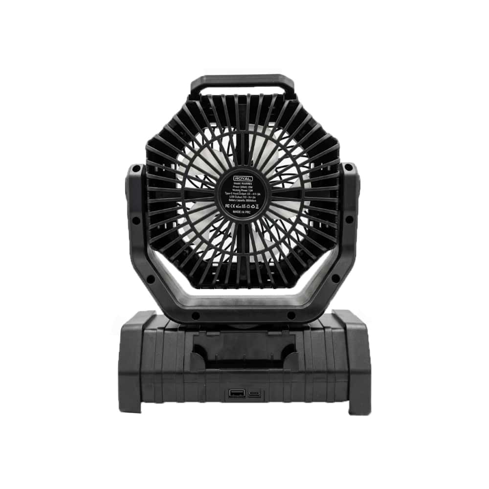 Ventilador recargable portátil multifuncional color negro Royal RA65REB (1 U) - Miniatura 2