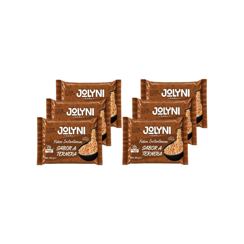 Sopa de fideos instantáneos sabor ternera Jolyni (6 x 85 g / 3 oz) - Miniatura 1