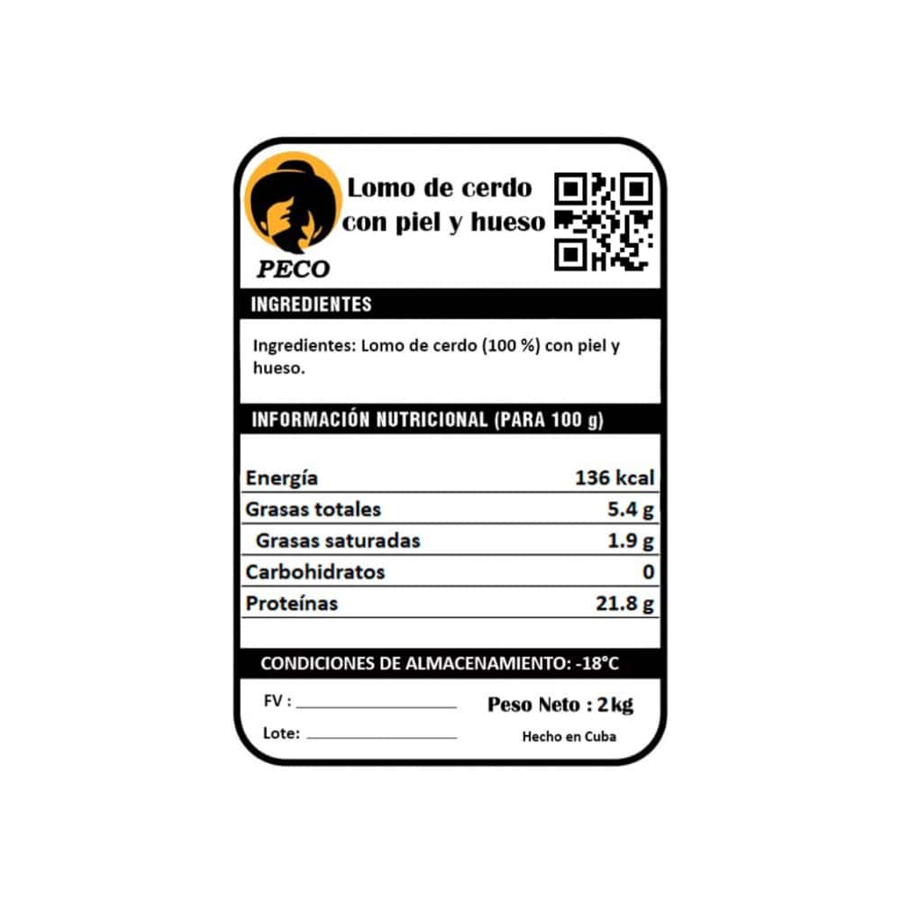 Lomo de cerdo con piel y hueso Peco (2 kg / 4.4 lb) - Miniatura 3