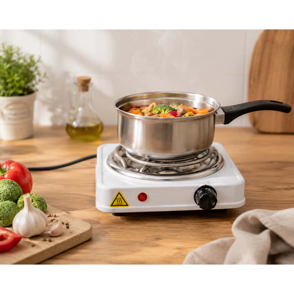 Cocina eléctrica 1 quemador en espiral color blanco Iunke 1000 W - Miniatura 4