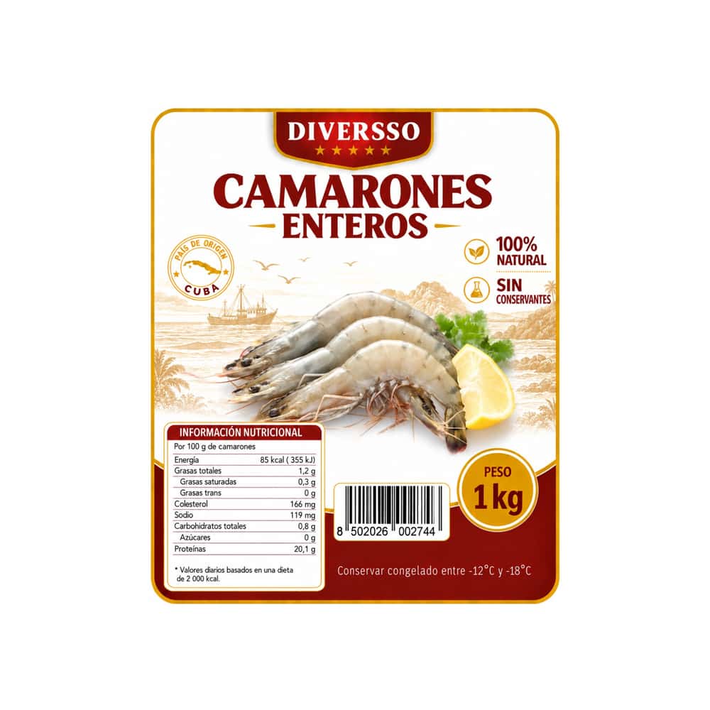 Camarones enteros Diversso (1 kg / 2.2 lb) - Miniatura 3