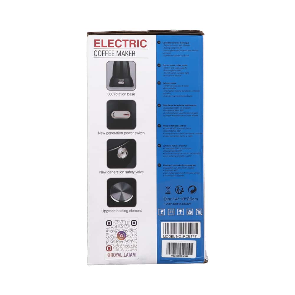 Cafetera eléctrica de 6 tazas Royal RCE-1711 - Miniatura 3