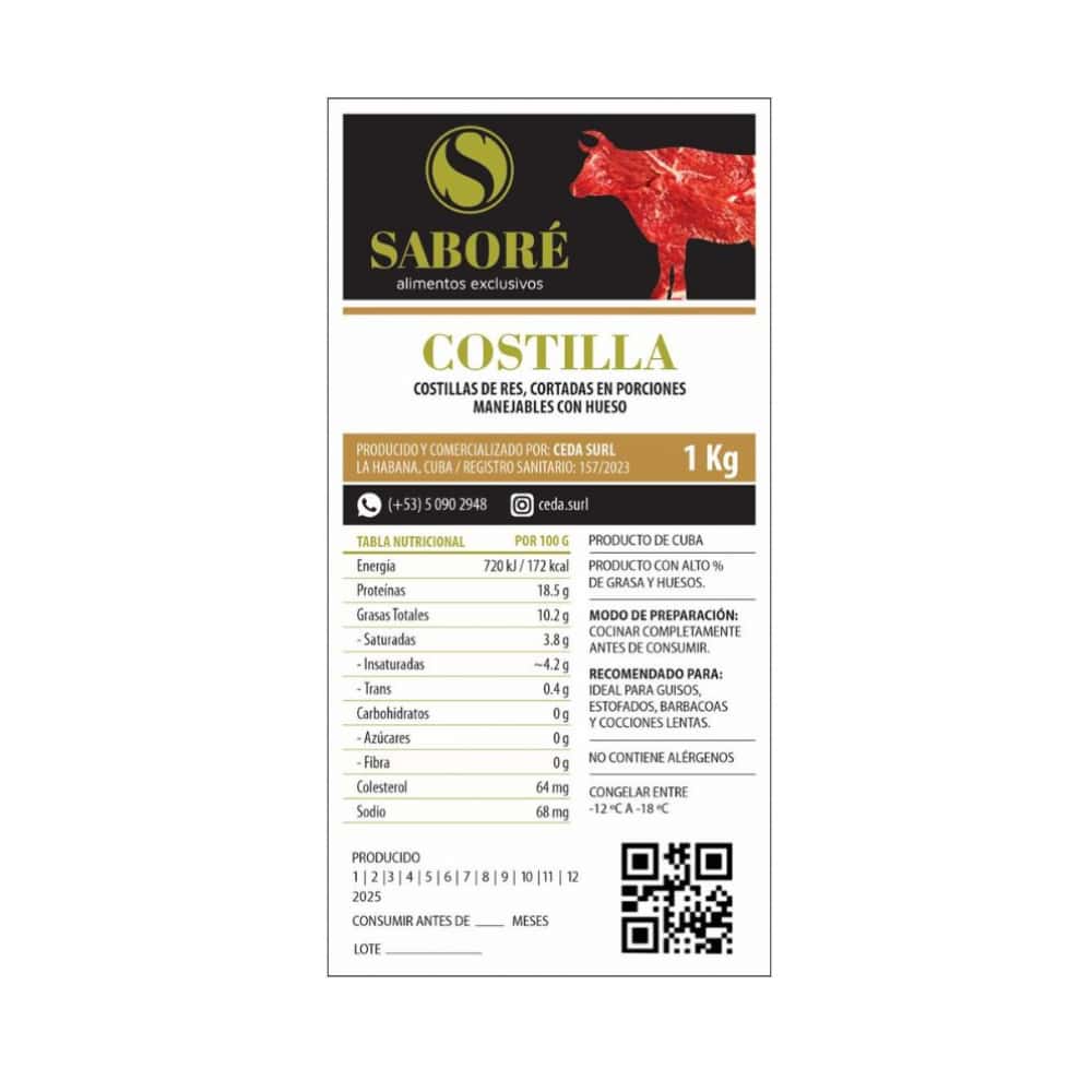 Costilla troceada de res Saboré (1 kg / 2.2 lb) - Miniatura 3