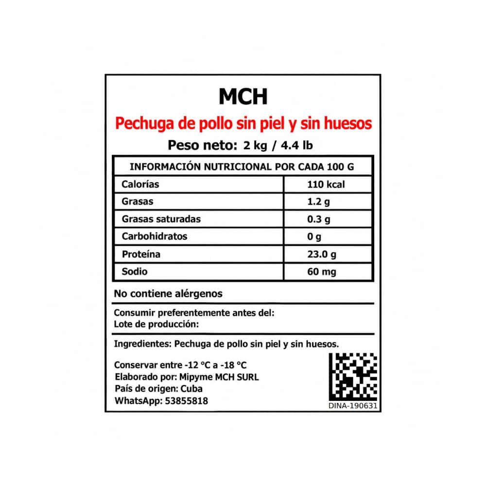Pechuga de pollo sin piel y sin huesos MCH (2 kg / 4.4 lb) - Miniatura 3