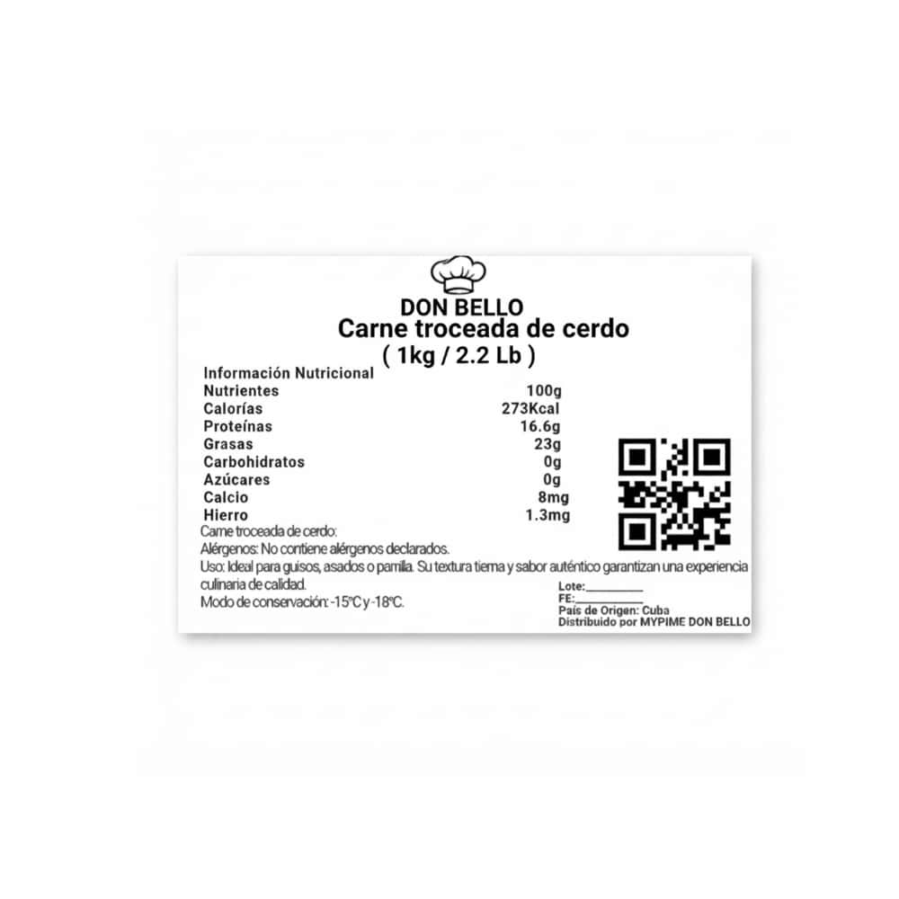 Carne troceada de cerdo Don Bello (1 kg / 2.2 lb) - Miniatura 3