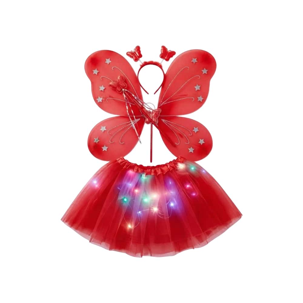 Disfraz de mariposa rojo Gutza - Miniatura 1