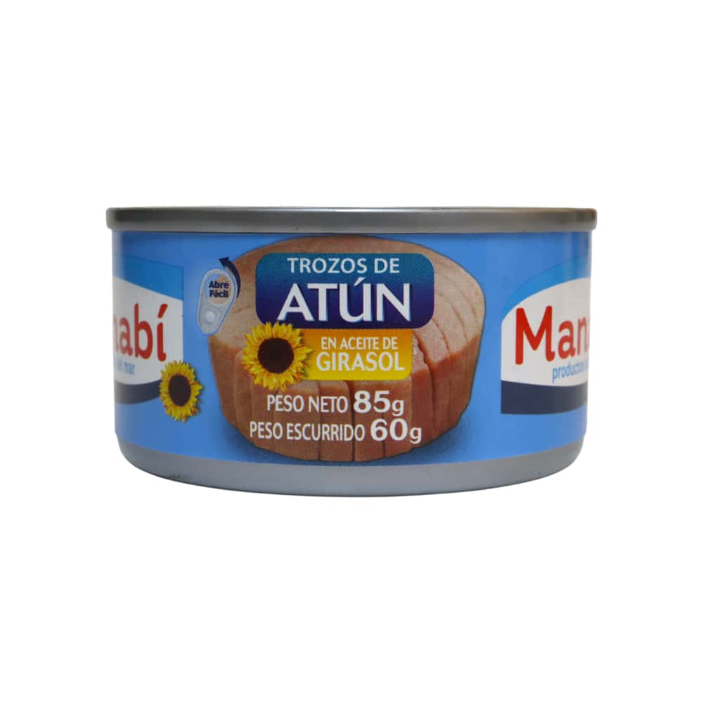 Atún en trozos en aceite de girasol Manabí (85 g / 3 oz) - Miniatura 1