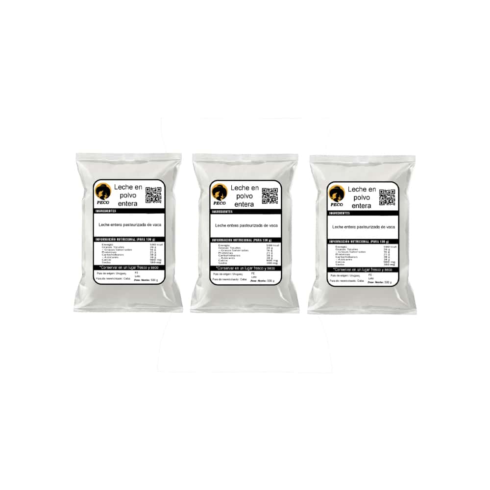 Leche en polvo entera Peco (3 x 500 g / 1.1 lb) - Miniatura 1