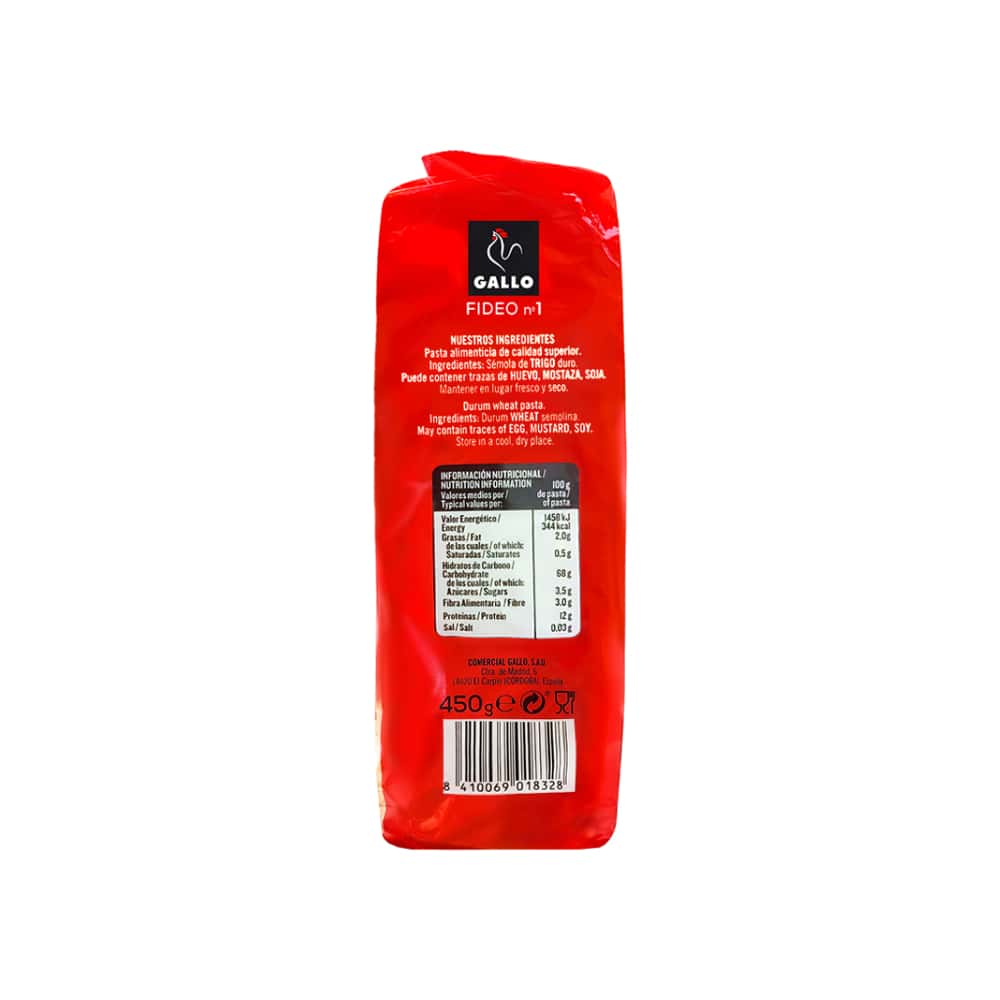 Fideos No. 1 Gallo (450 g / 15.87 oz) - Miniatura 4