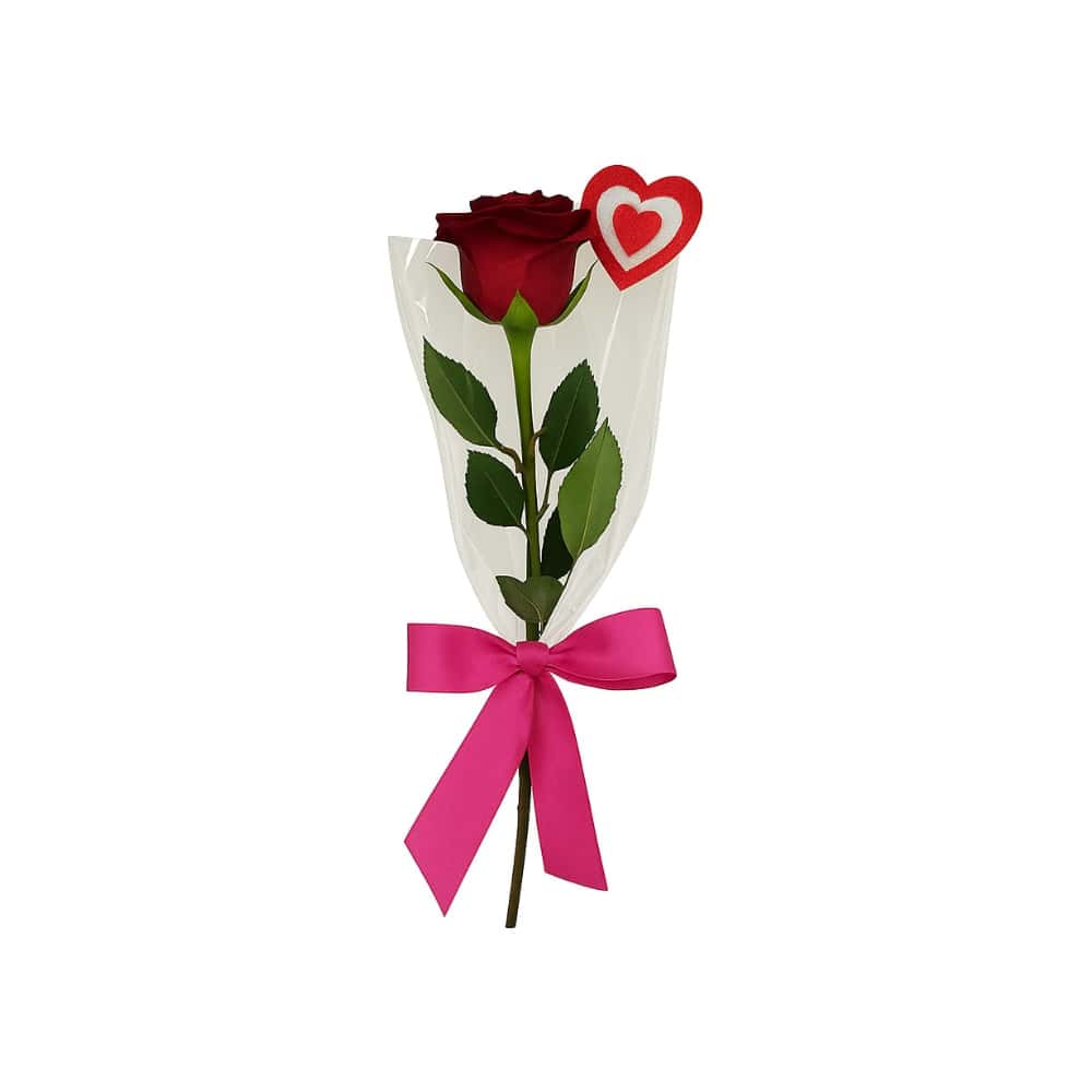 Una rosa con dos turrones de mani y una botella de vino espumoso italiano. Ola Flowers - Miniatura 4