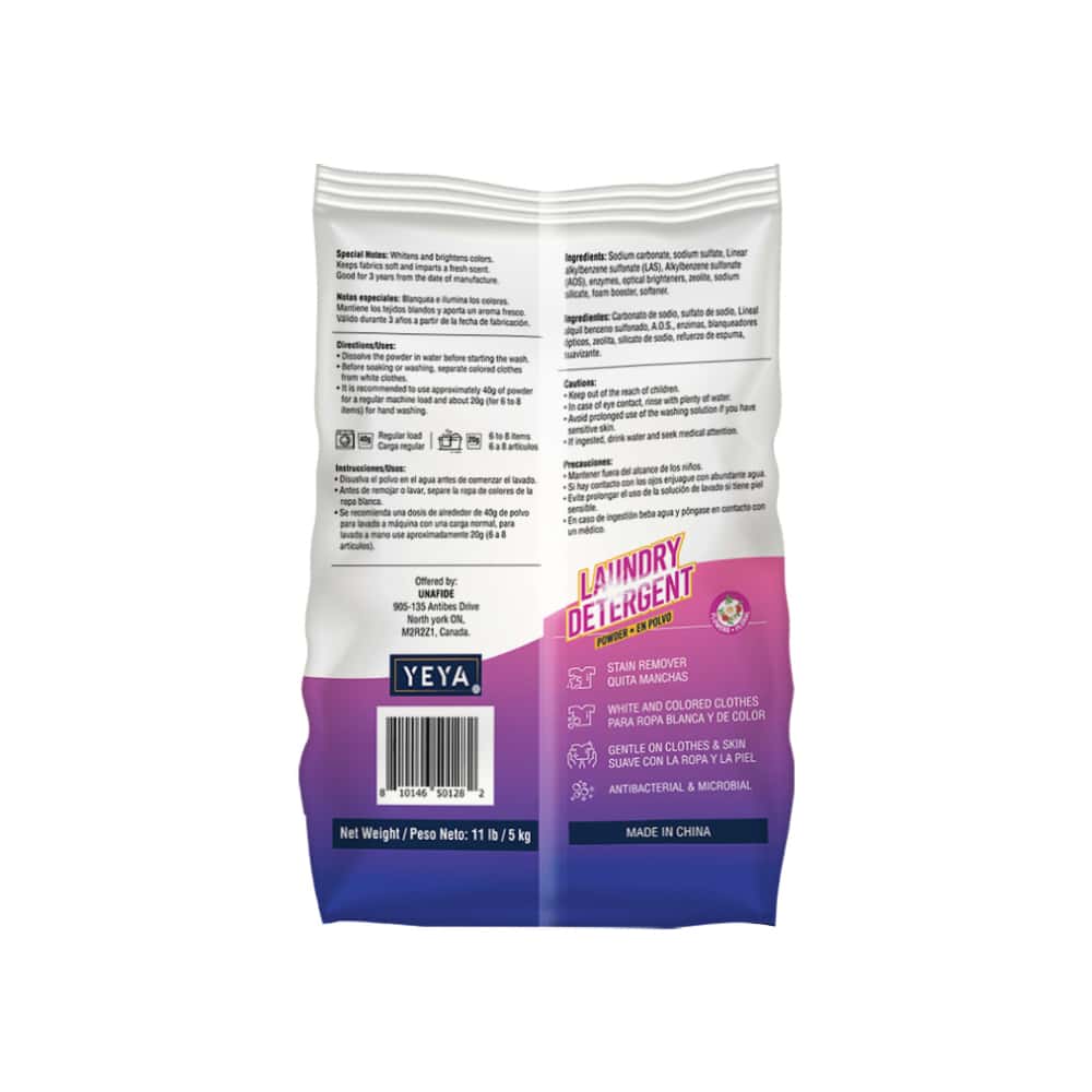 Detergente en polvo con aroma a flores YEYA (5 kg / 11 lb) - Miniatura 2