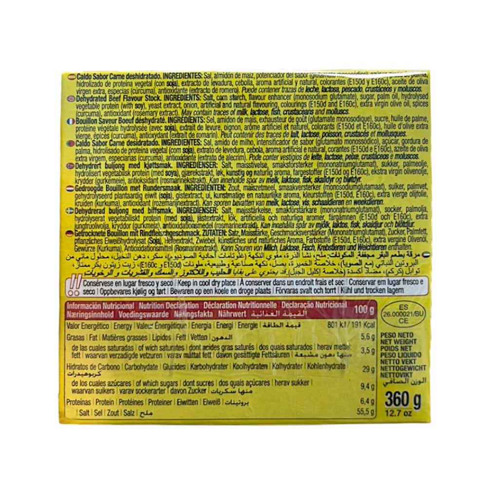 Estuche de 36 pastillas de caldo sabor carne Calnort (360 g / 12.7 oz) - Miniatura 2